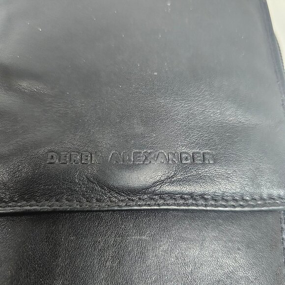 Derek Alexander Black Leather Wallet with Calculator - Picture 2 of 5